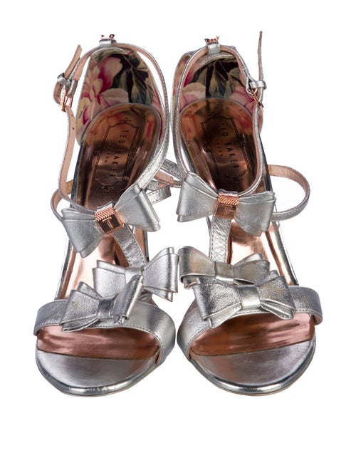 Ted Baker Leather Bow Accents T-Strap Sandals