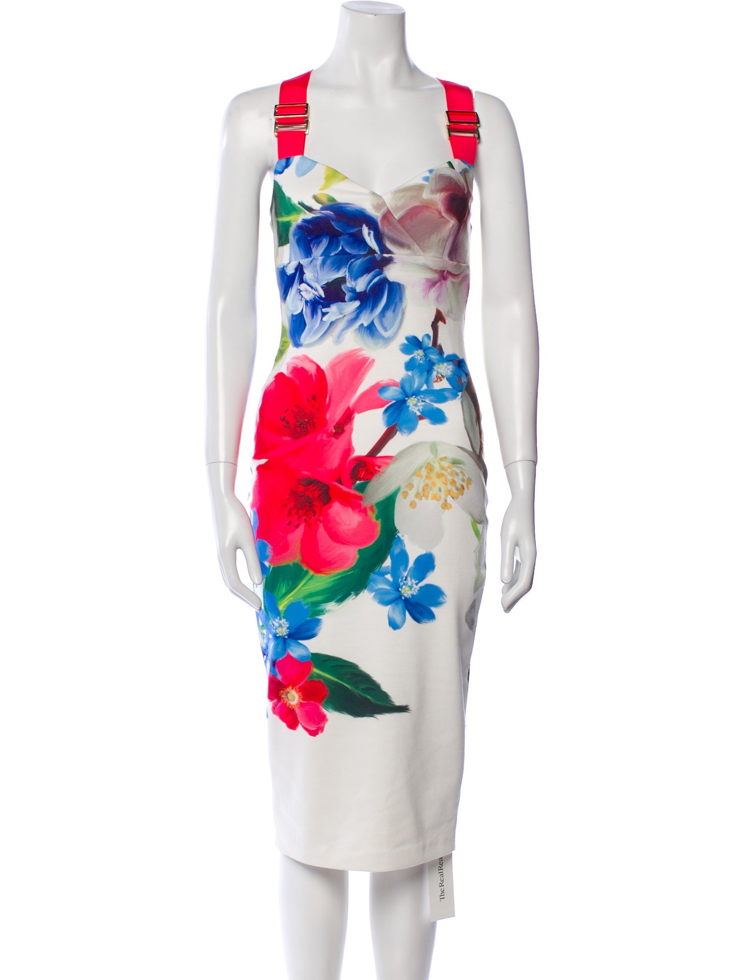 Ted Baker Floral Print Midi Length Dress