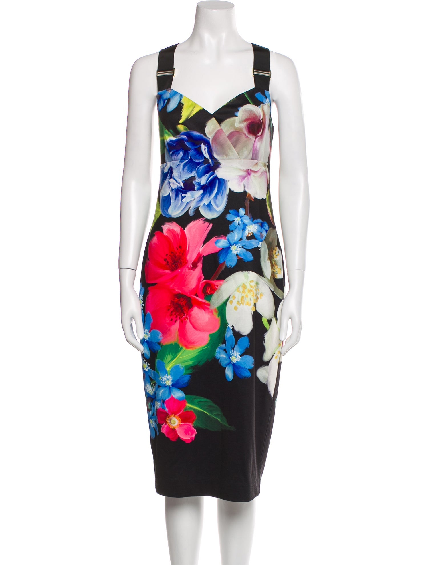 Ted Baker Floral Print Midi Length Dress