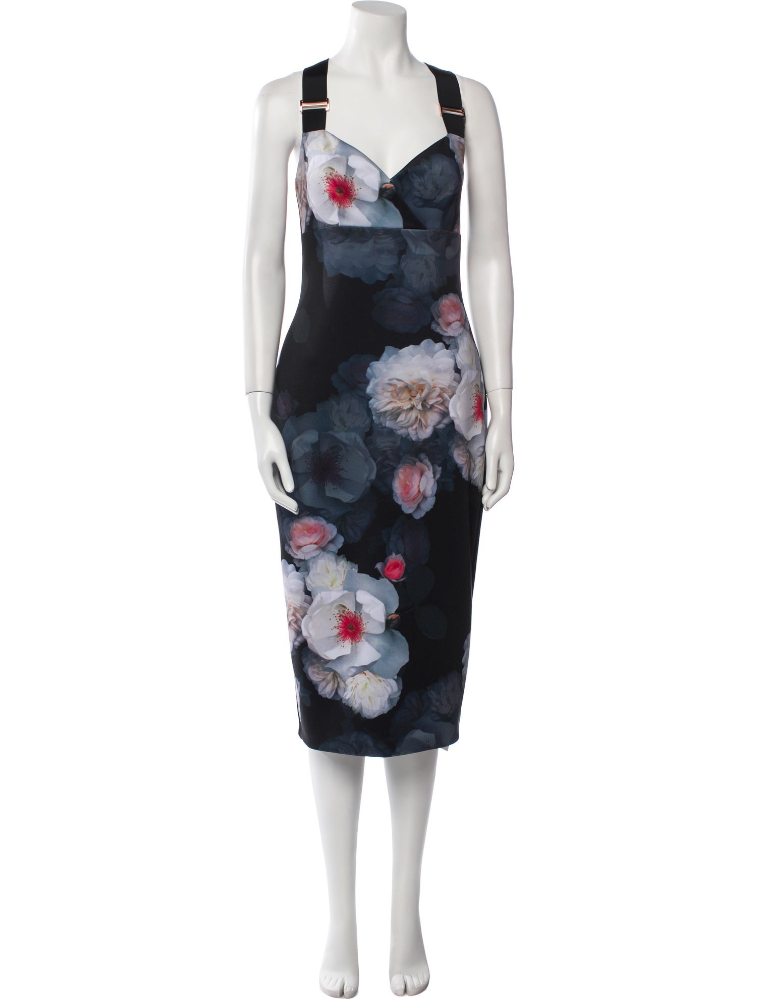 Ted Baker Floral Print Midi Length Dress