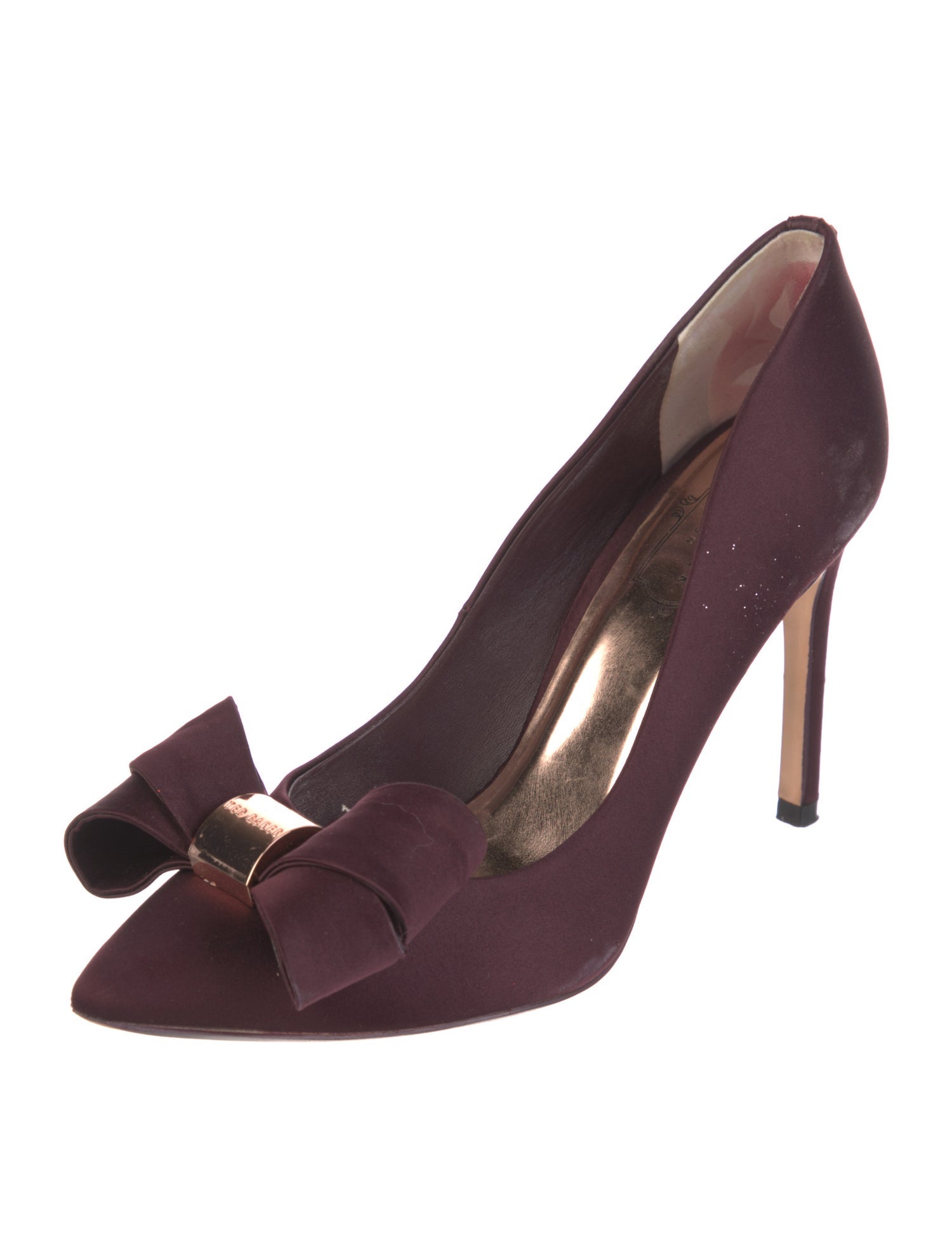 Ted Baker Satin Bow Accents D'Orsay Pumps