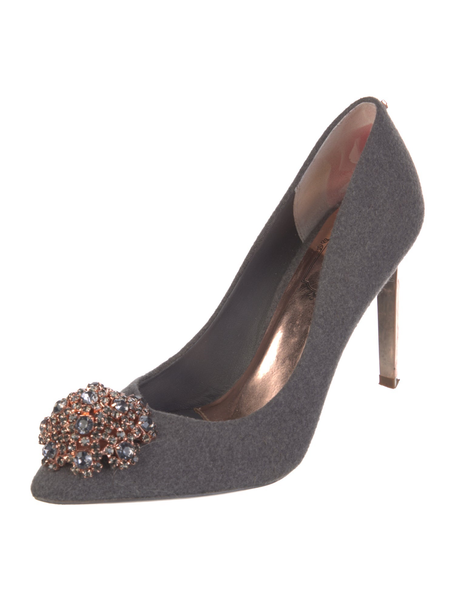 Ted Baker Faux Pearl Accents Felt Pumps
