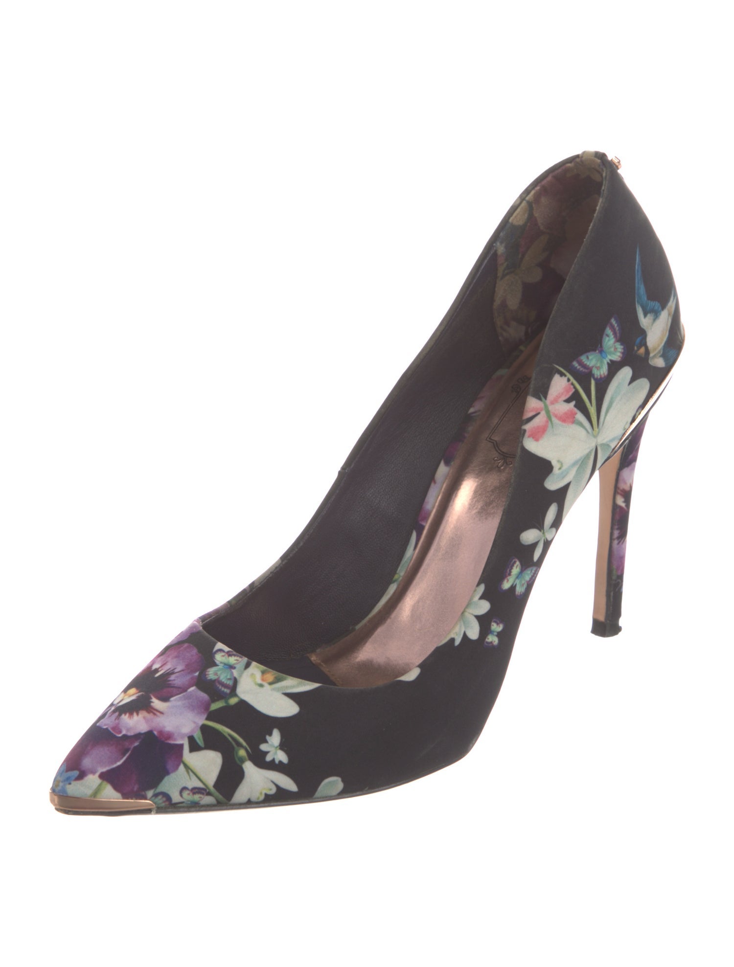 Ted Baker Satin Floral Print Pumps