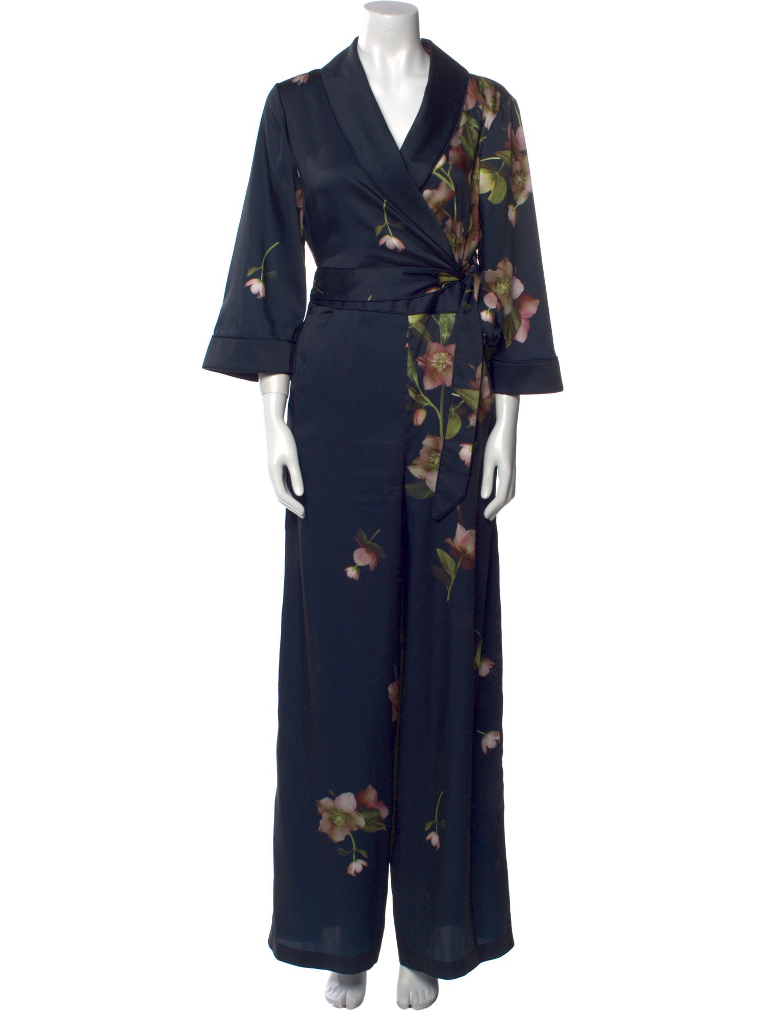 Ted Baker Floral Print V-Neck Jumpsuit