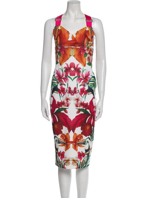 Ted Baker Floral Print Midi Length Dress