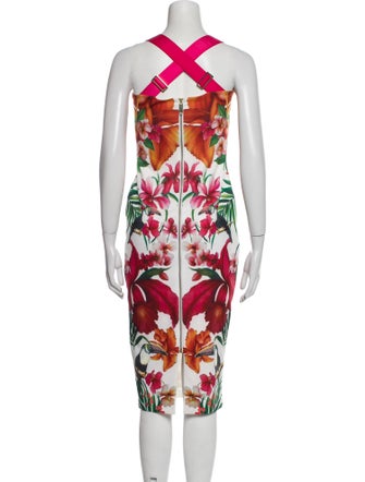 Ted Baker Floral Print Midi Length Dress