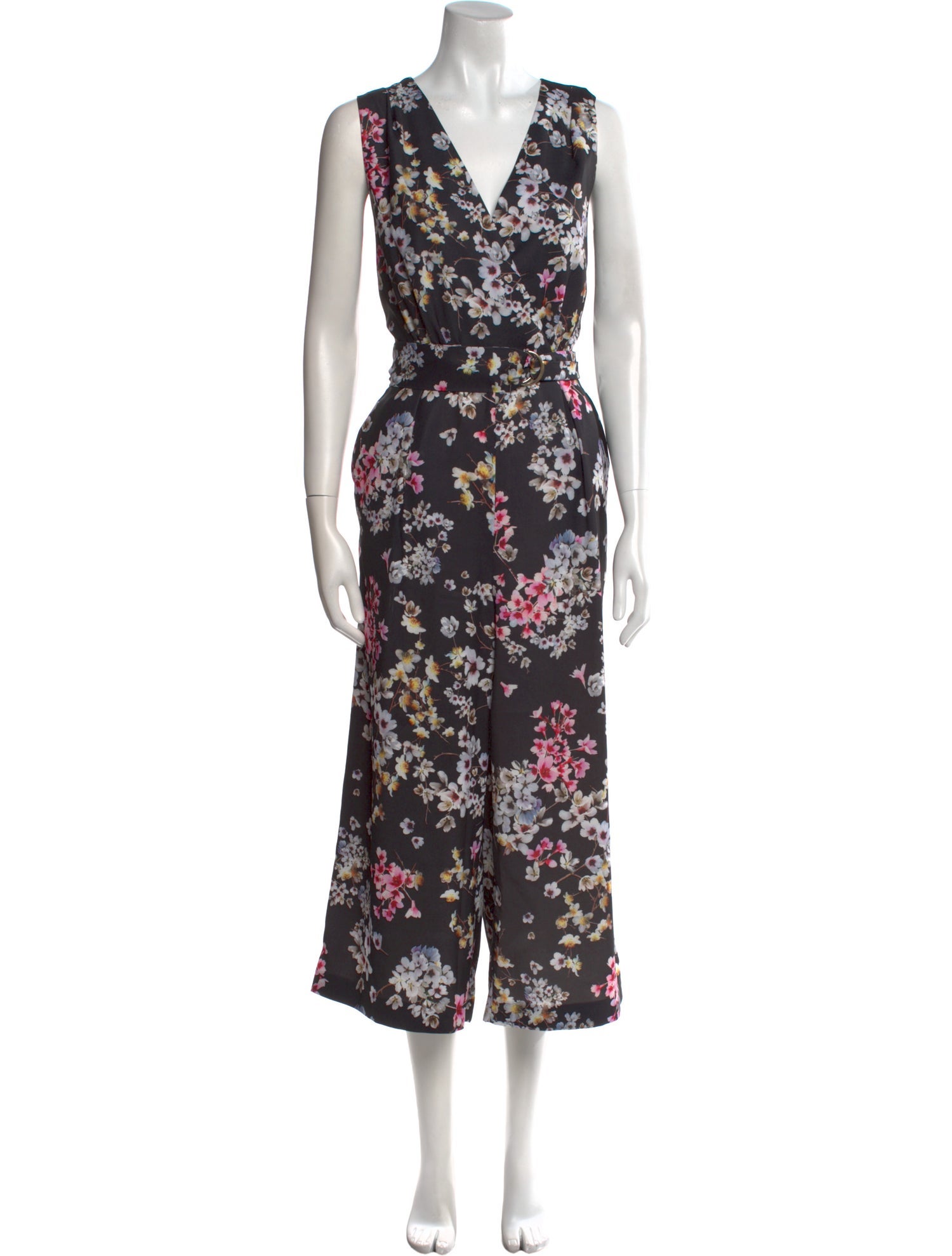 Ted Baker Floral Print V-Neck Jumpsuit