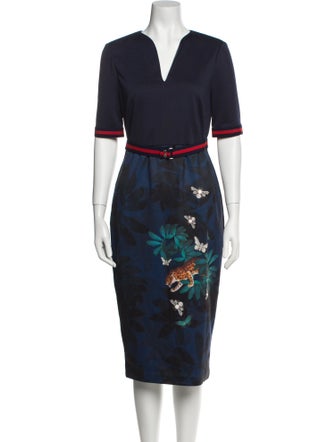 Ted Baker Printed Midi Length Dress