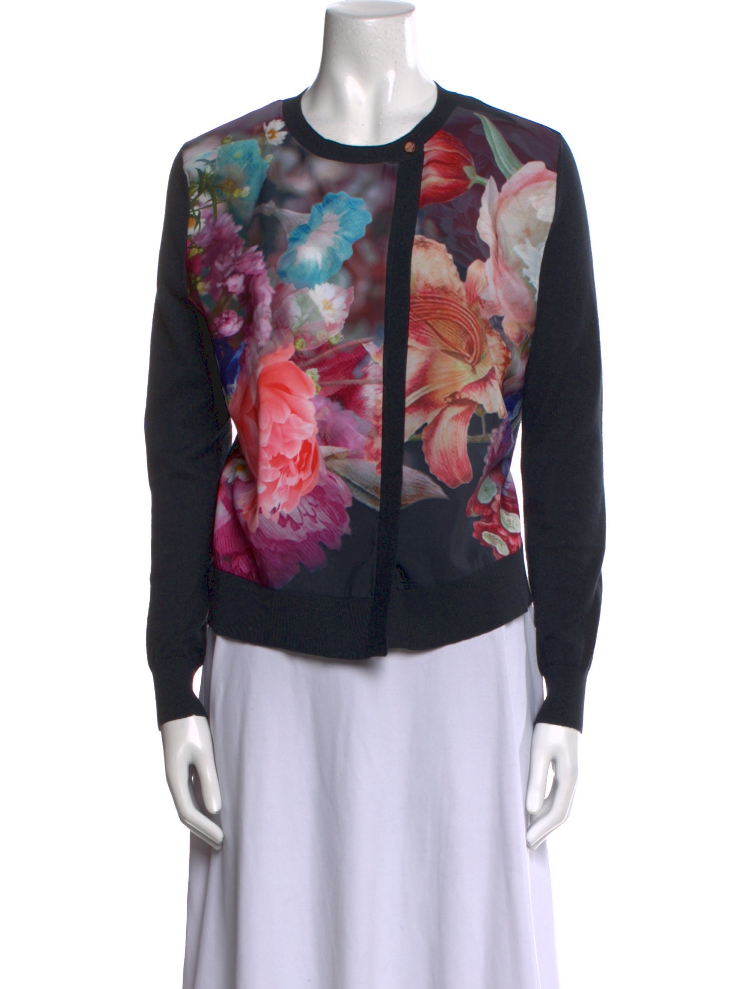 Ted Baker Floral Print Scoop Neck Sweater