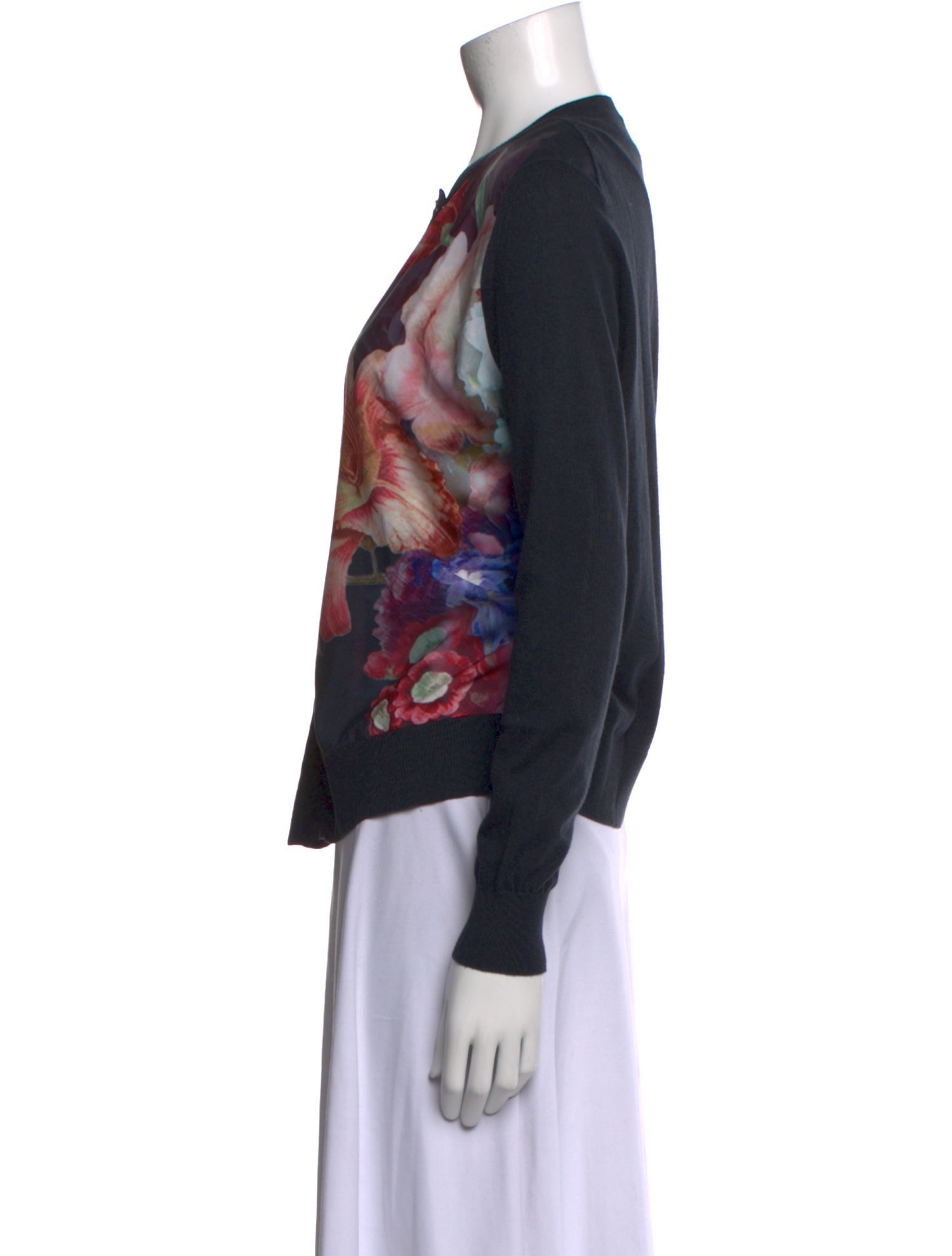 Ted Baker Floral Print Scoop Neck Sweater