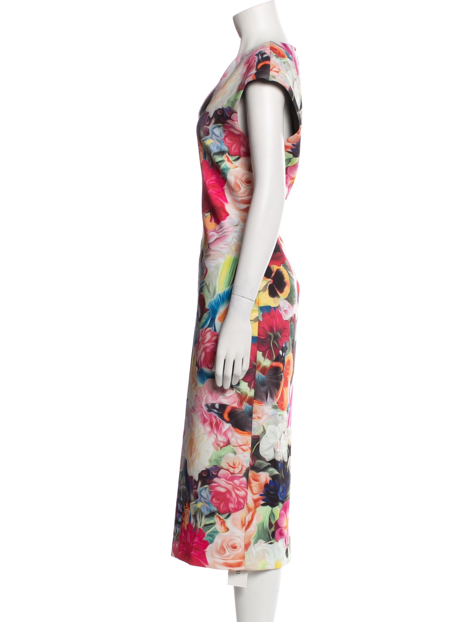 Ted Baker Floral Print Midi Length Dress