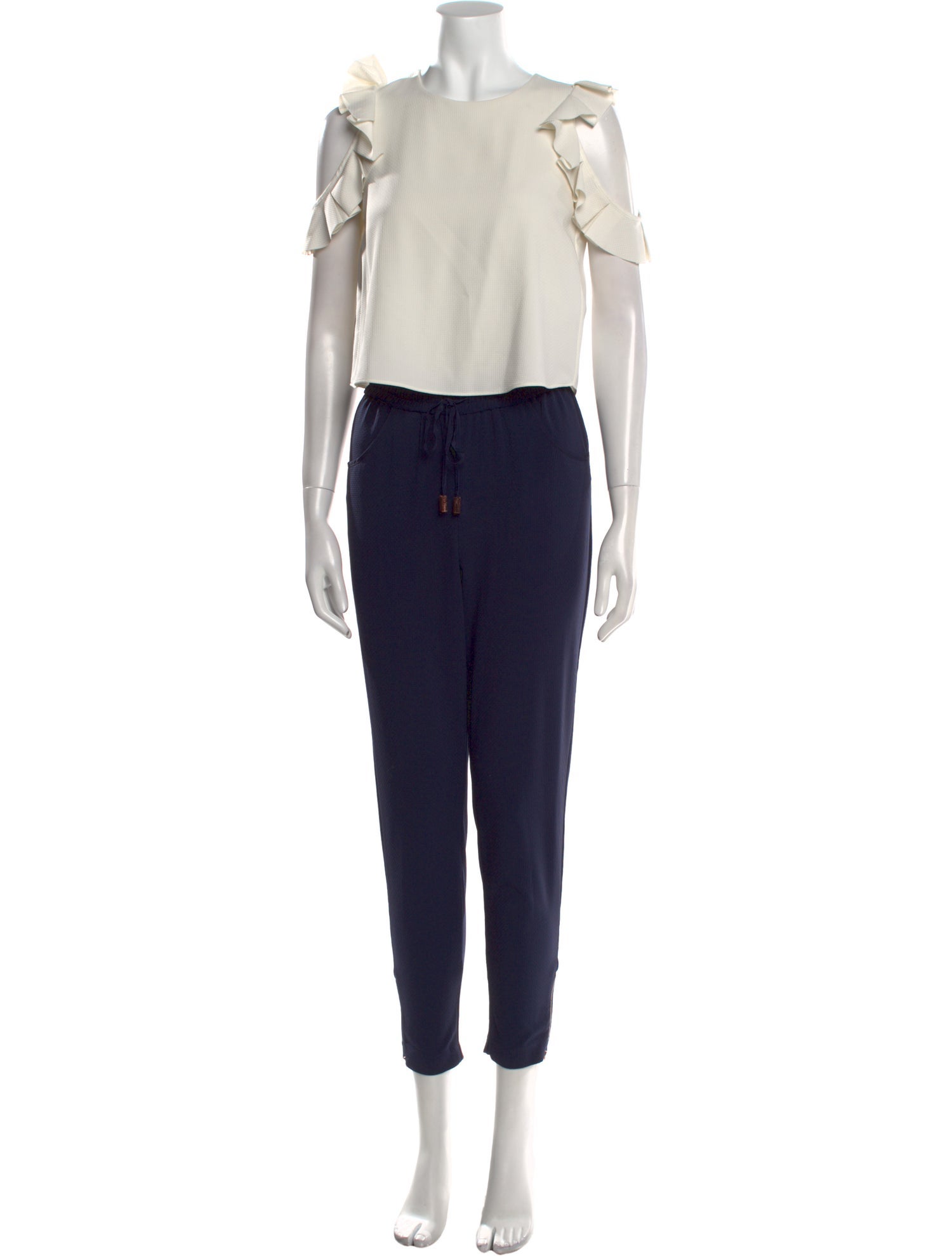 Ted Baker Colorblock Pattern Crew Neck Jumpsuit