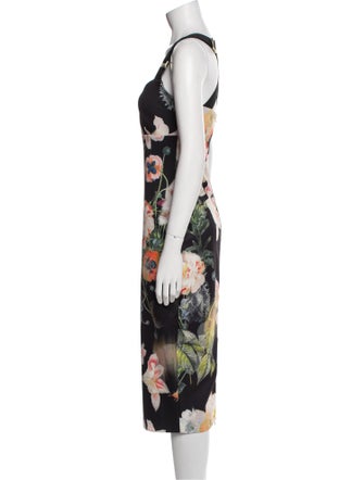 Ted Baker Floral Print Midi Length Dress