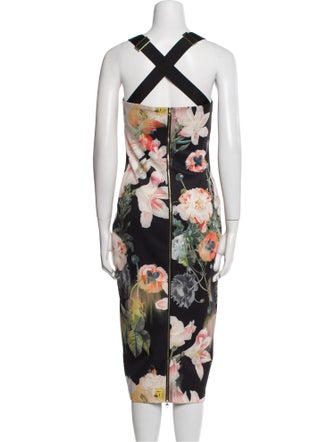 Ted Baker Floral Print Midi Length Dress