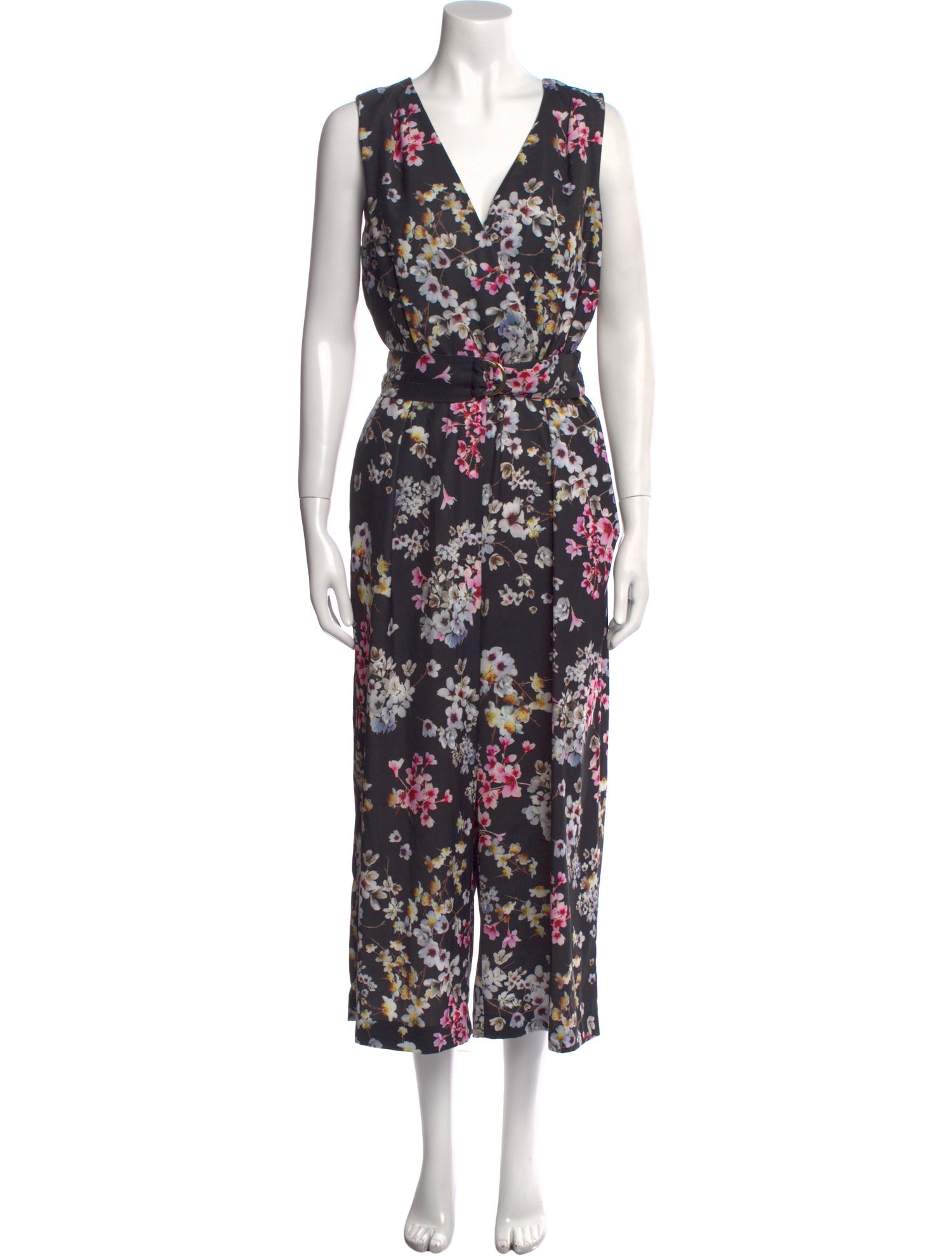 Ted Baker Floral Print Plunge Neckline Jumpsuit