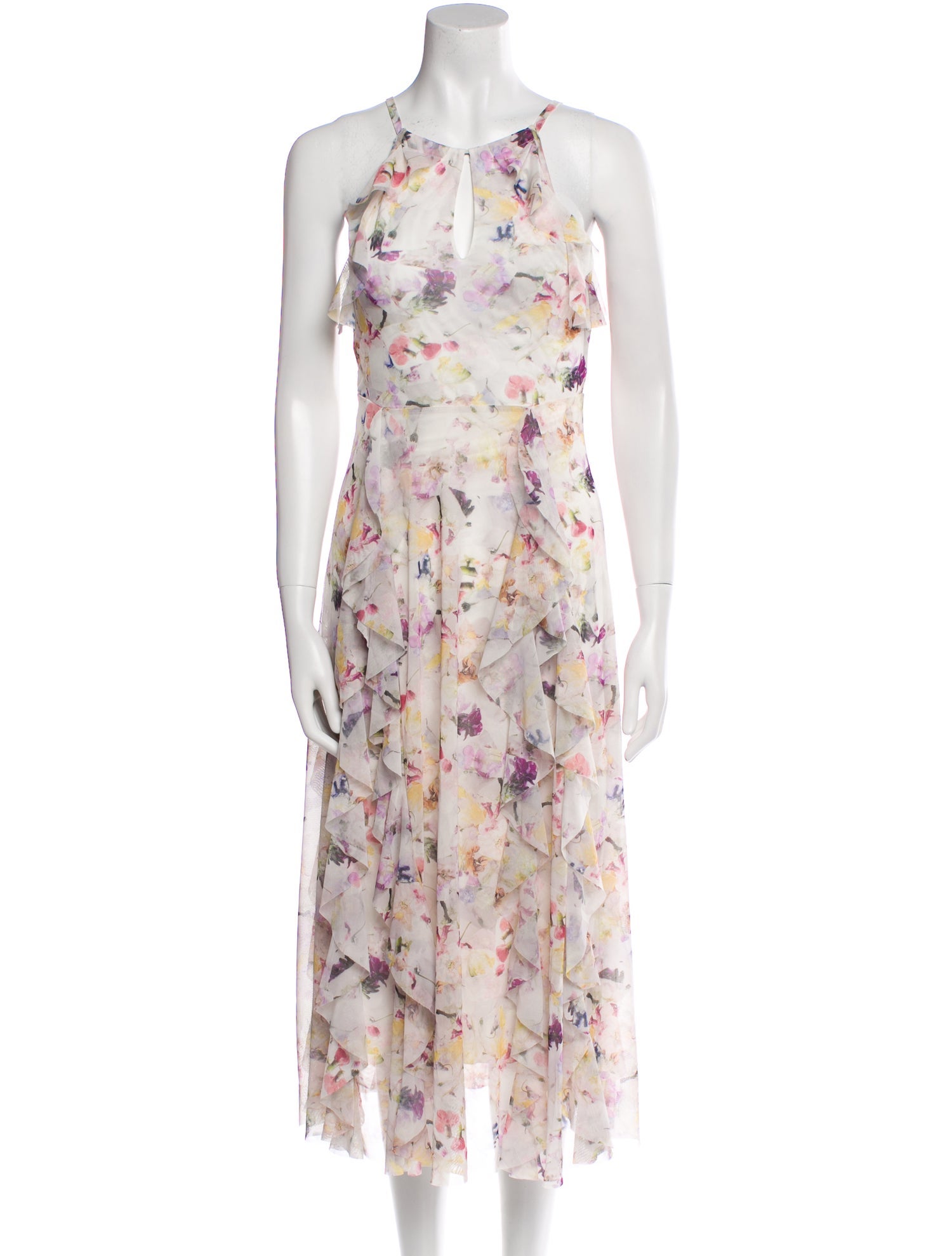 Ted Baker Floral Print Midi Length Dress