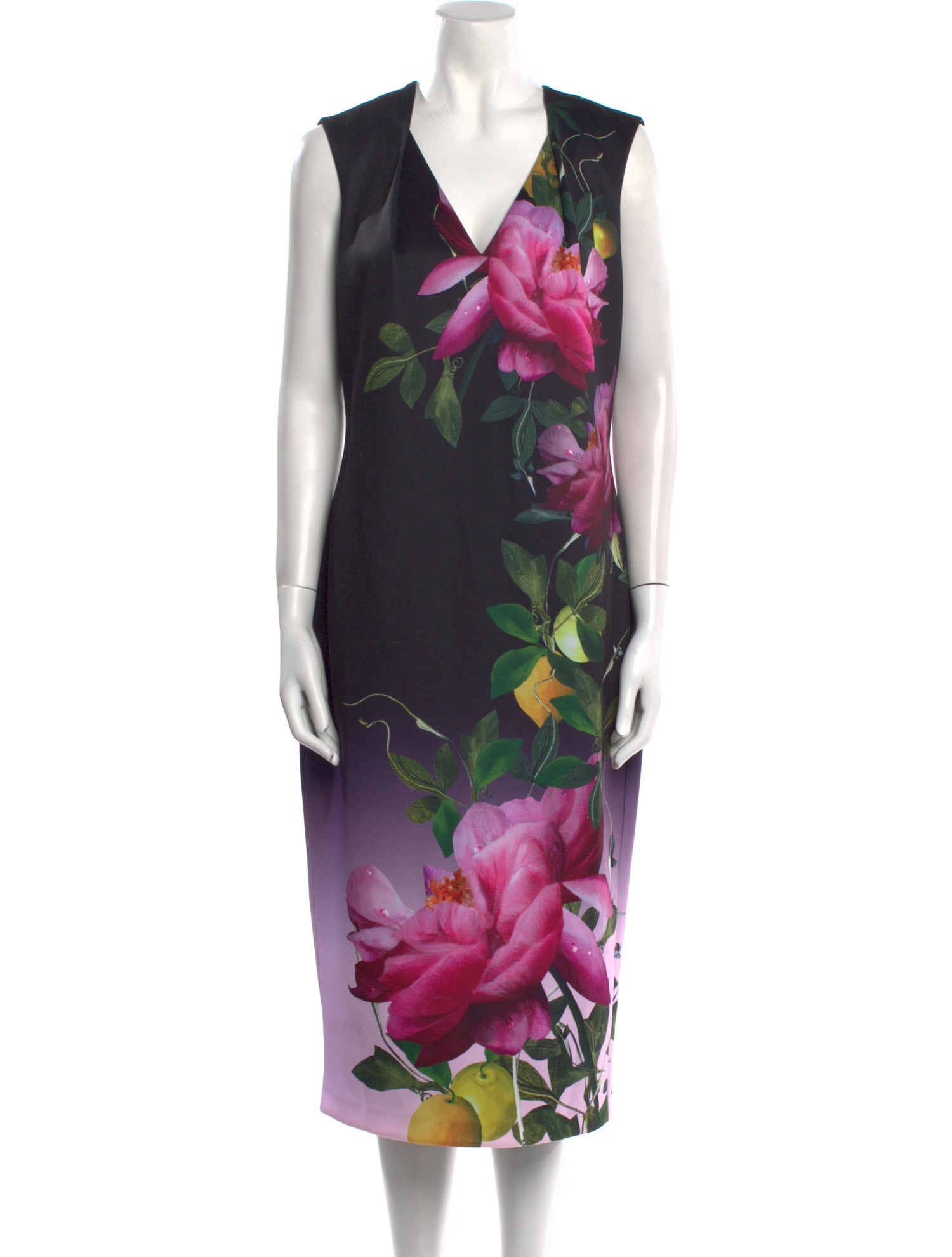 Ted Baker Floral Print Midi Length Dress