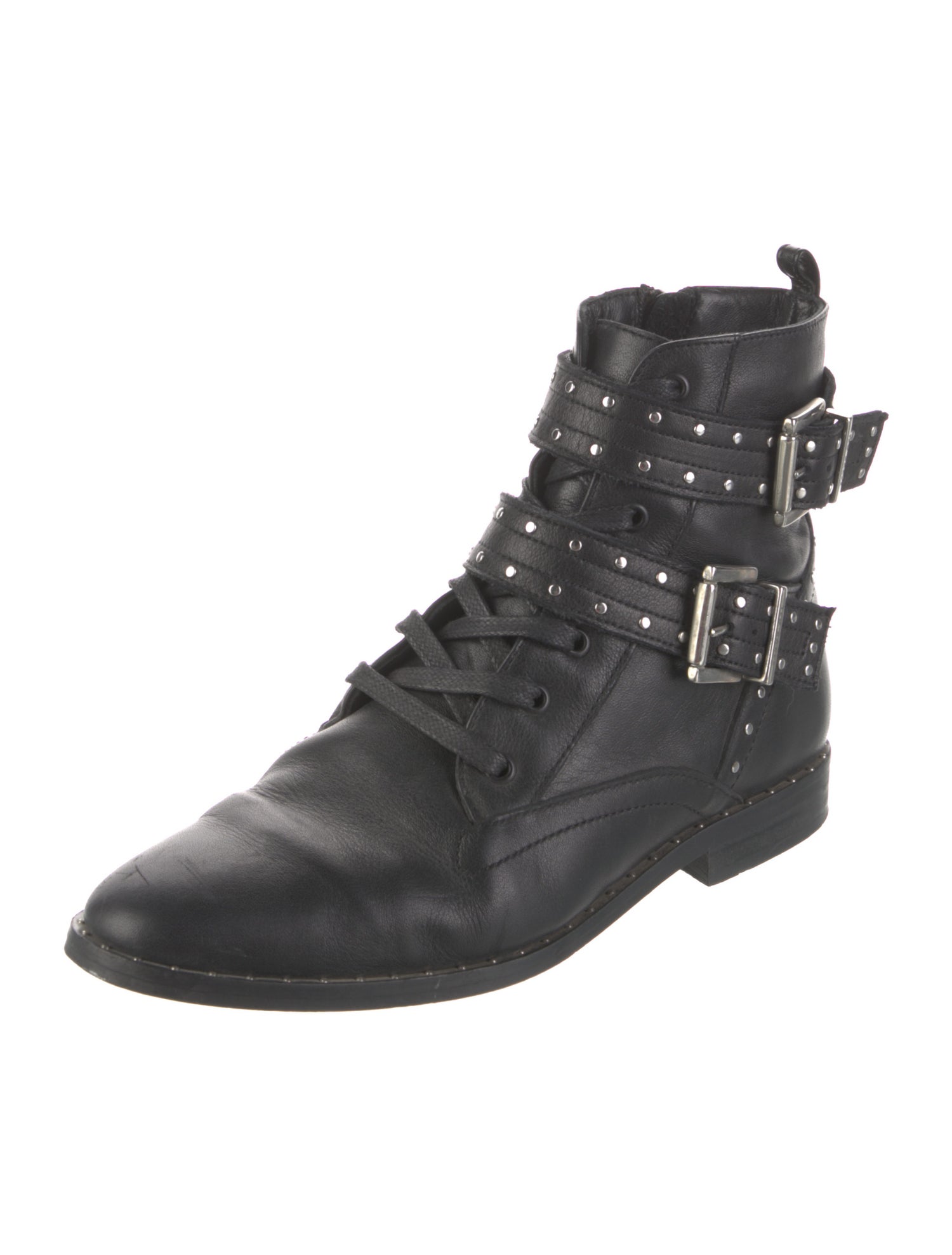 Ted Baker Leather Studded Accents Combat Boots