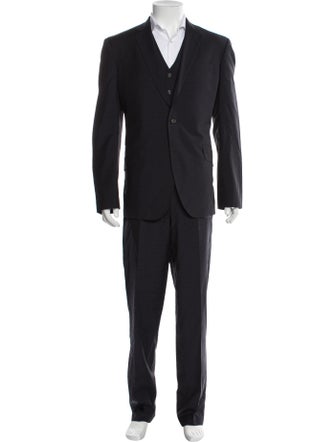 Ted Baker Wool Plaid Print Three-Piece Suit Vest