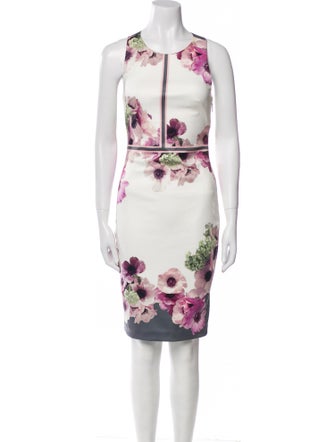 Ted Baker Floral Print Knee-Length Dress