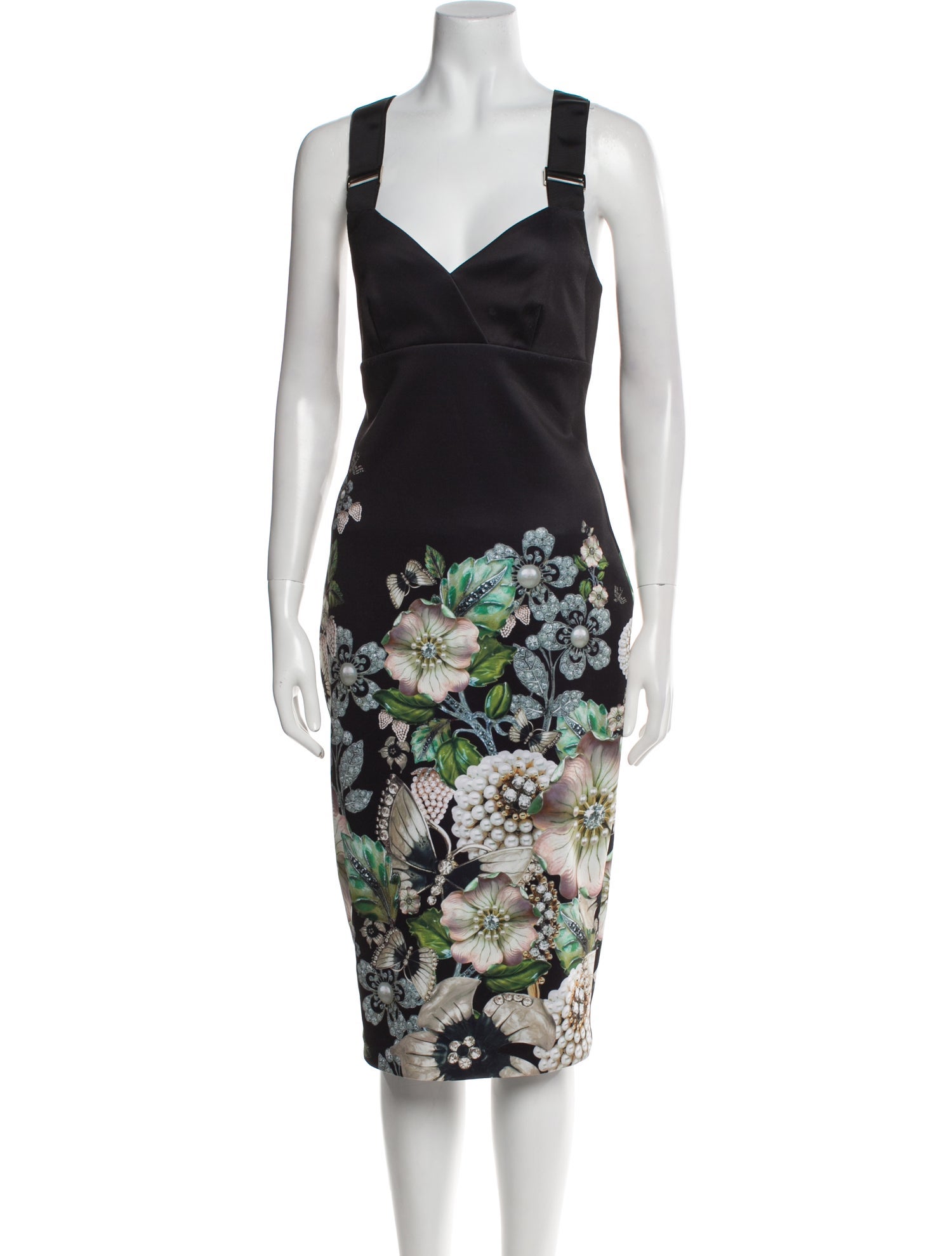 Ted Baker Floral Print Midi Length Dress
