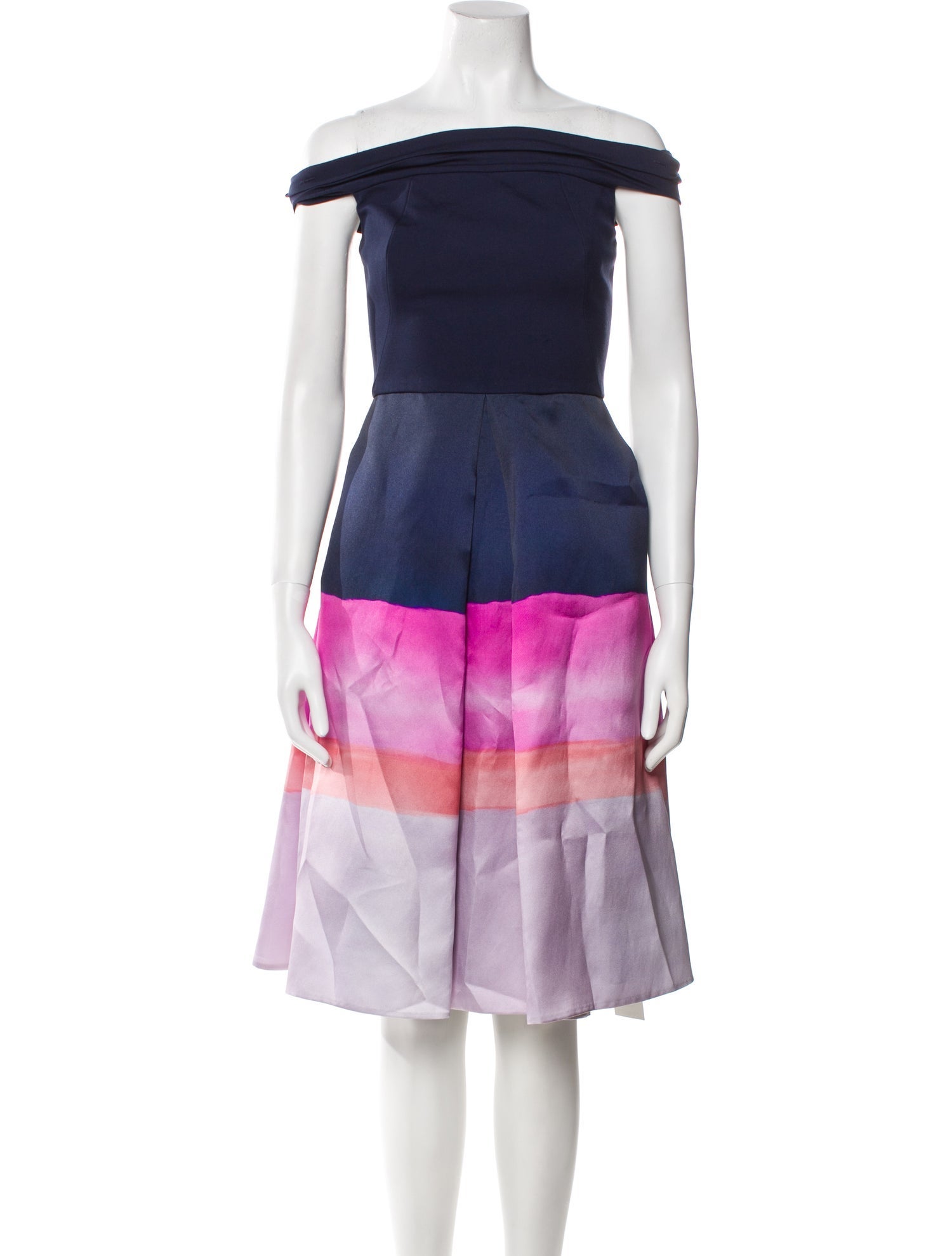 Ted Baker Colorblock Pattern Midi Length Dress
