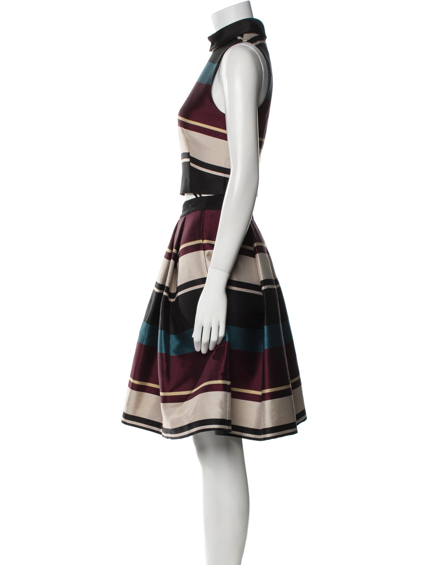 Ted Baker Striped Pleated Accents Skirt Set
