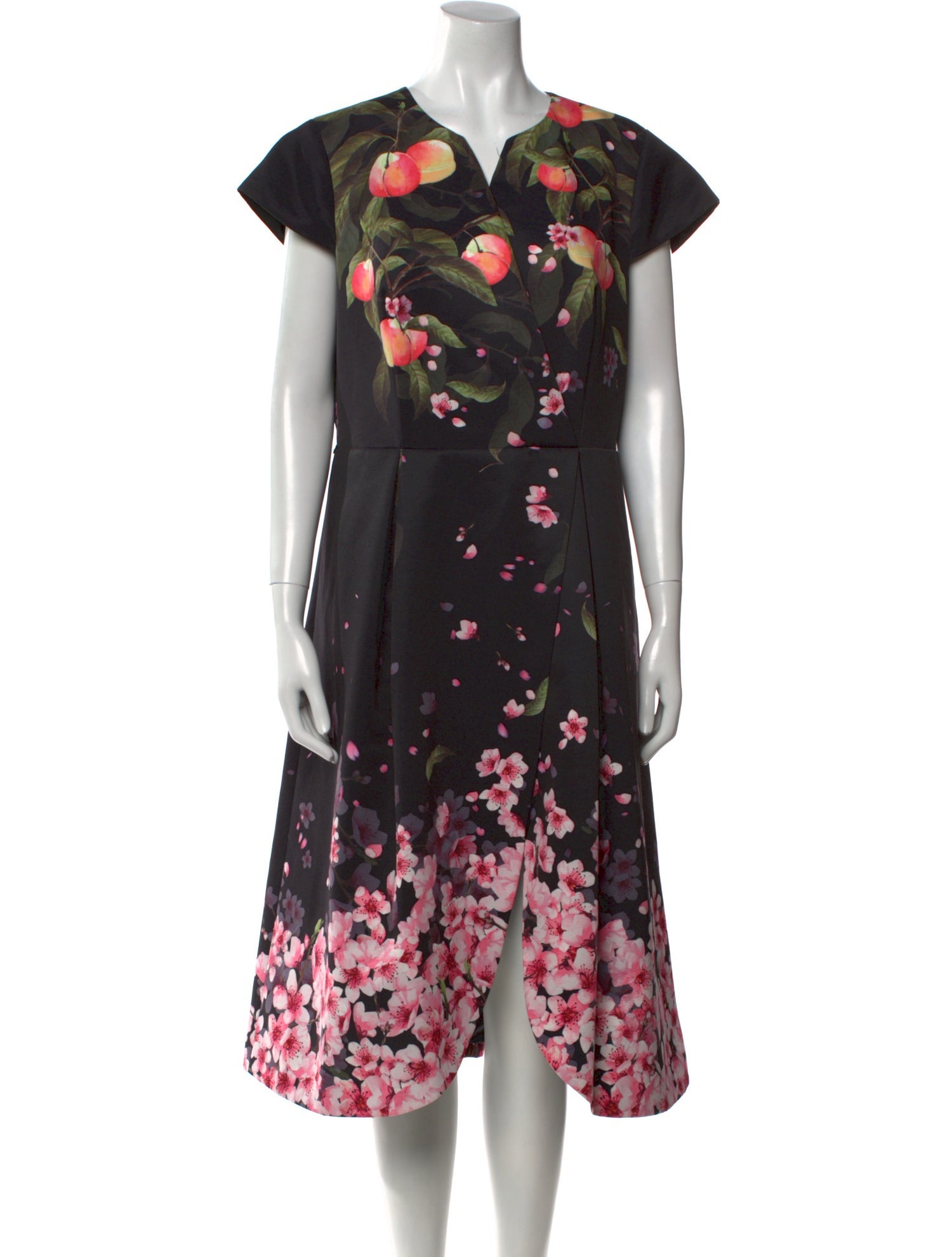 Ted Baker Floral Print Midi Length Dress