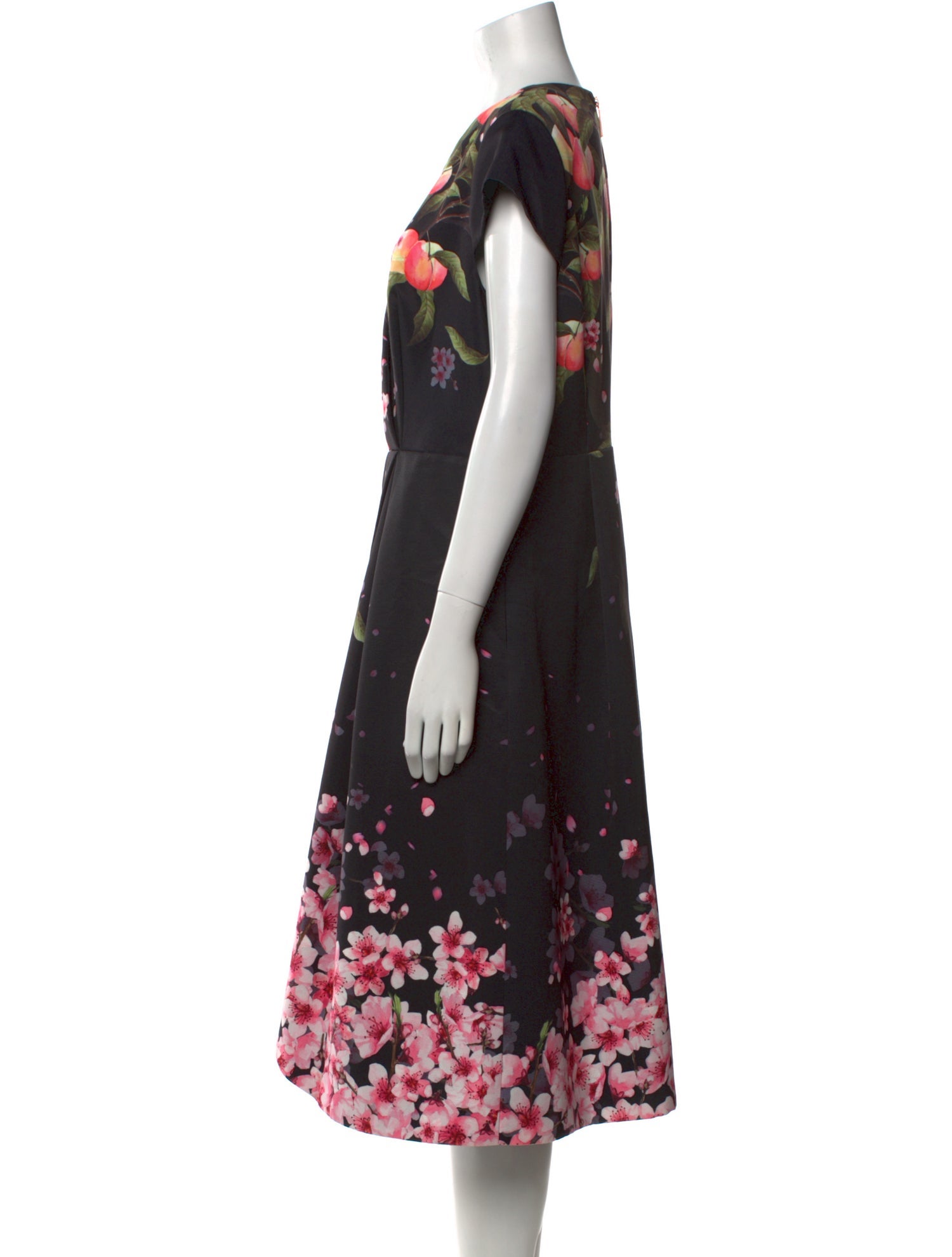 Ted Baker Floral Print Midi Length Dress