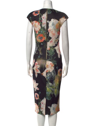 Ted Baker Floral Print Midi Length Dress