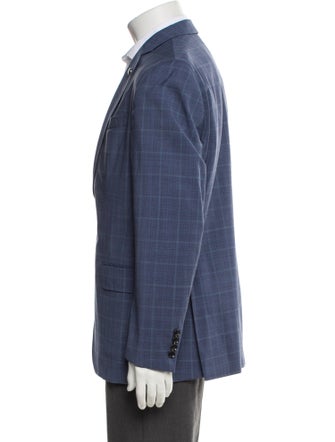 Ted Baker Wool Plaid Print Blazer