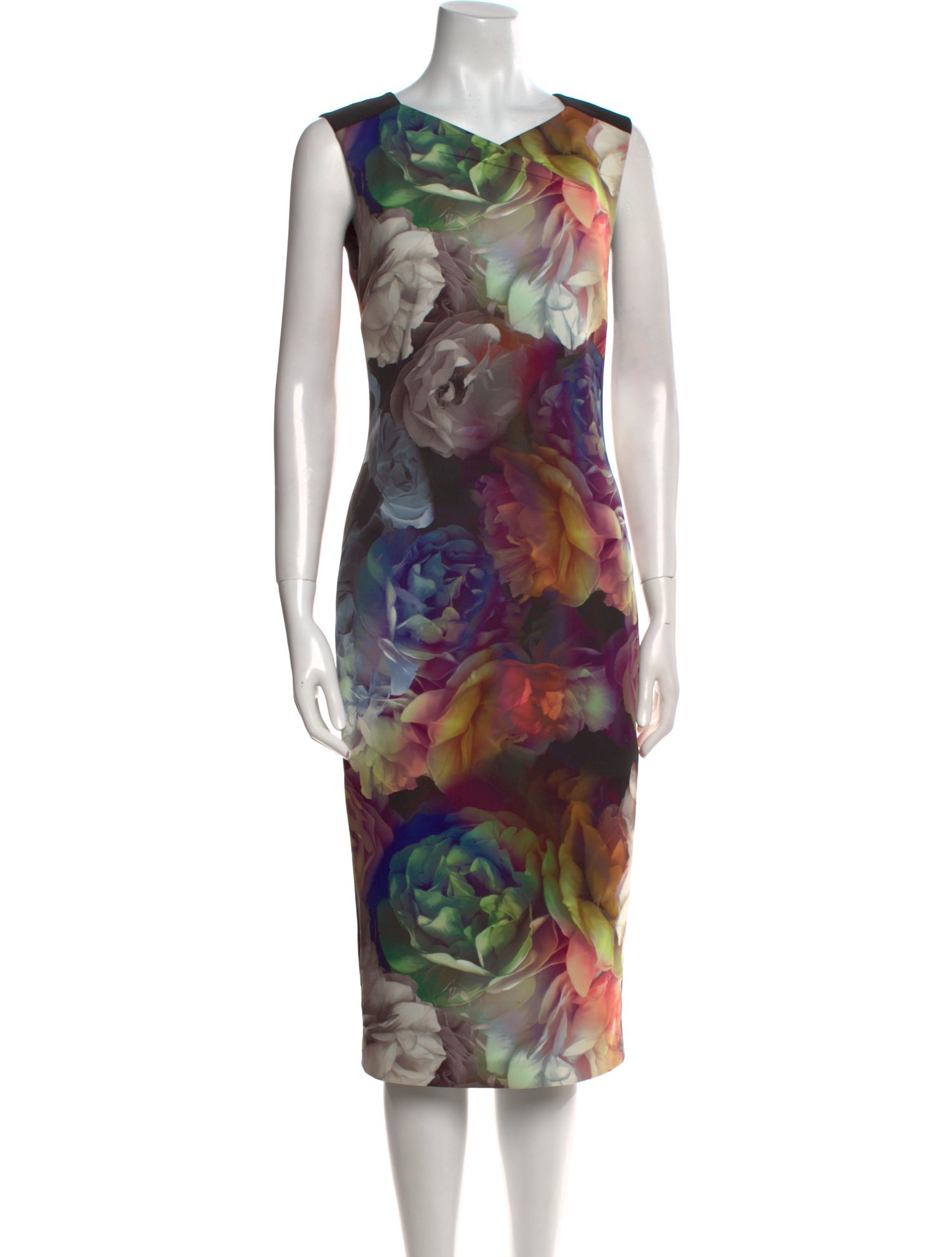Ted Baker Floral Print Midi Length Dress