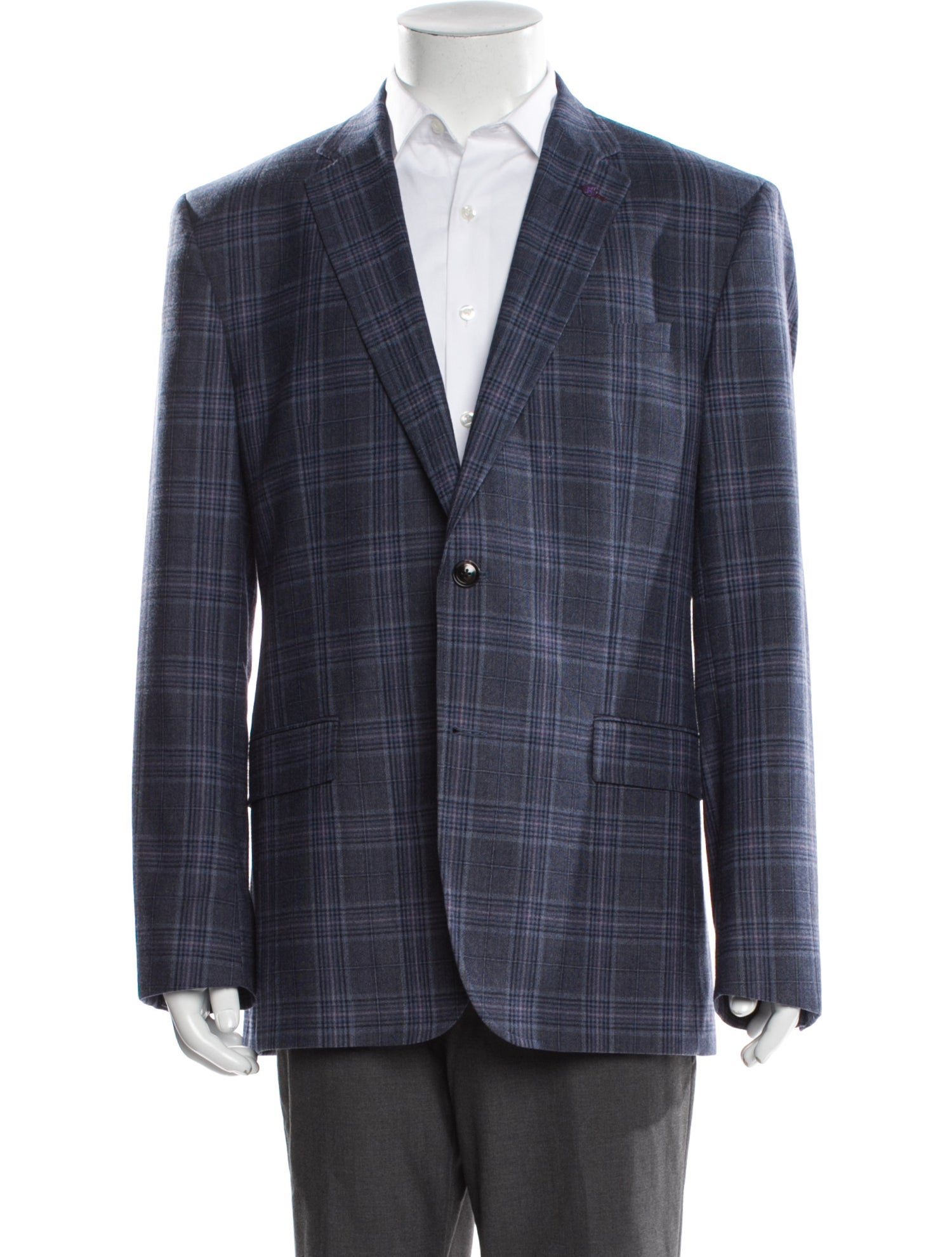 Ted Baker Wool Plaid Print Blazer