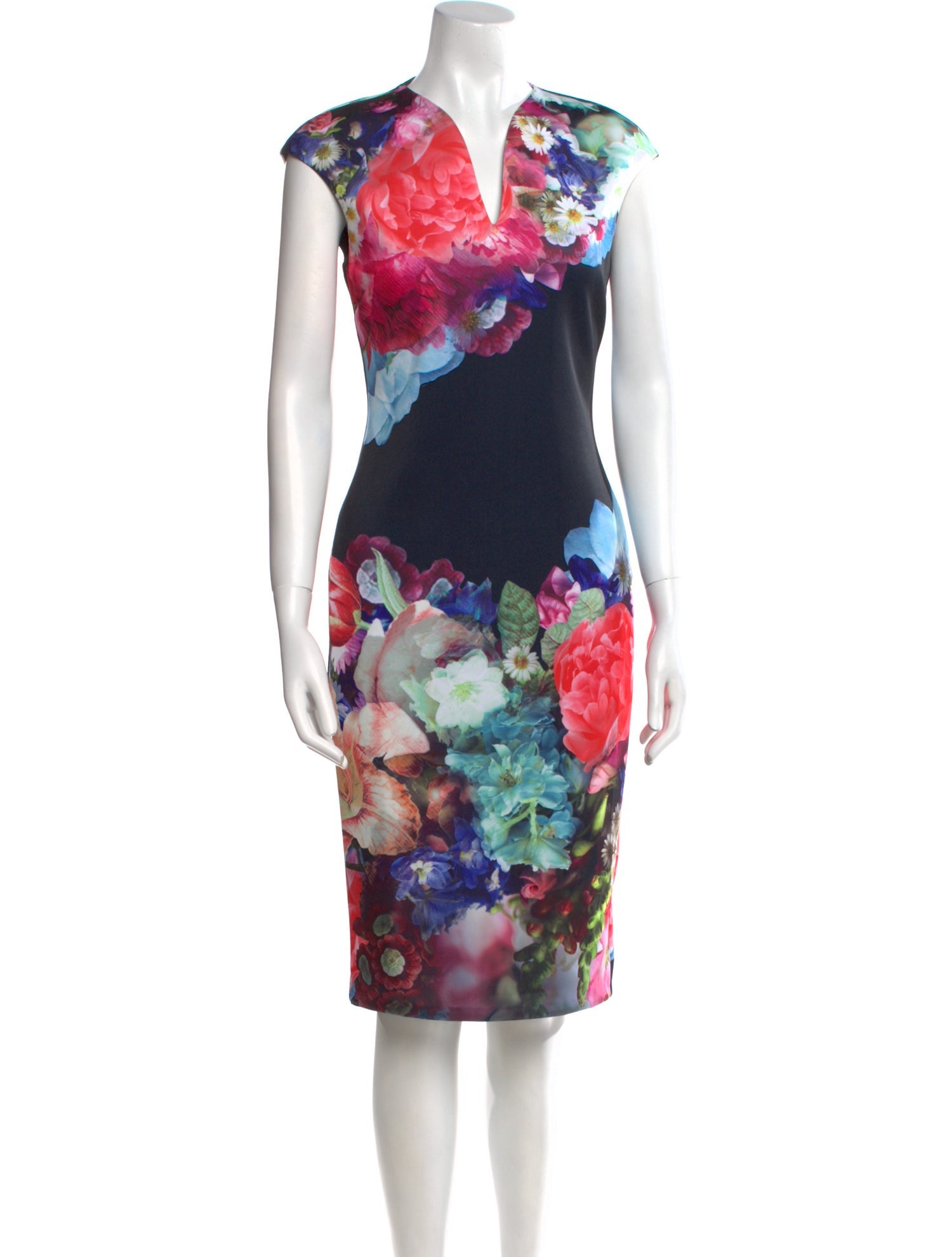 Ted Baker Floral Print Midi Length Dress