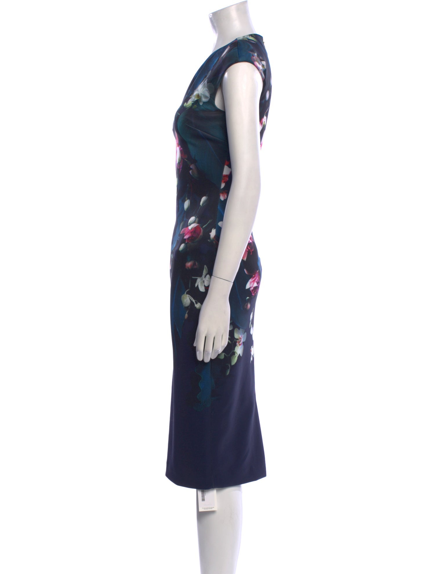 Ted Baker Floral Print Midi Length Dress