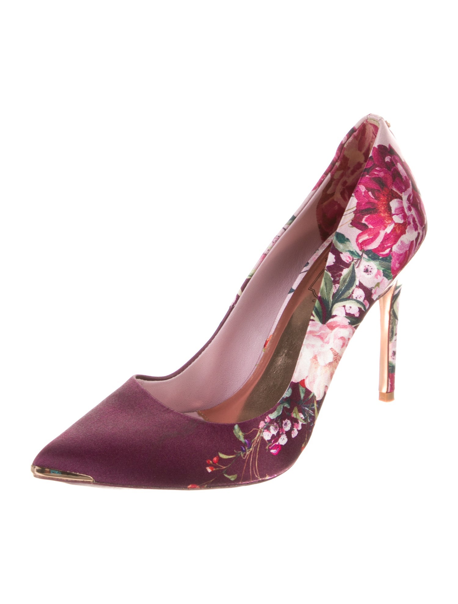 Ted Baker Satin Floral Print Pumps