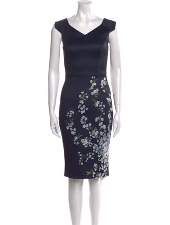 Ted Baker Floral Print Knee-Length Dress
