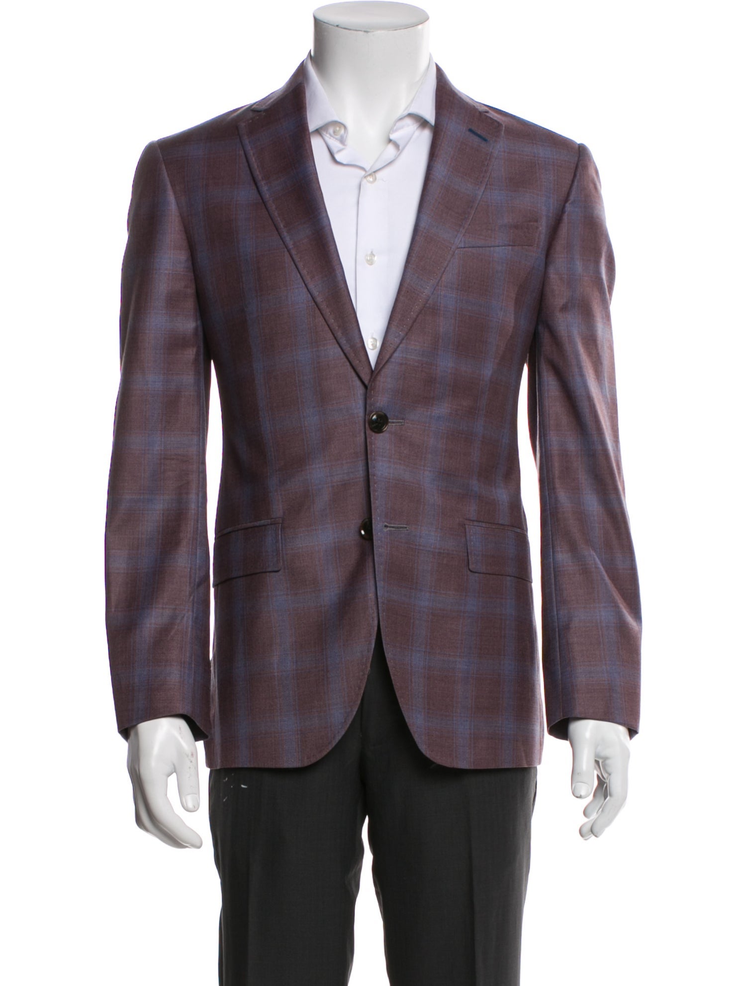 Ted Baker Wool Plaid Print Blazer