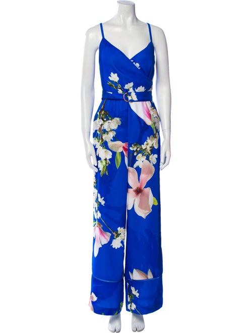 Ted Baker Floral Print V-Neck Jumpsuit