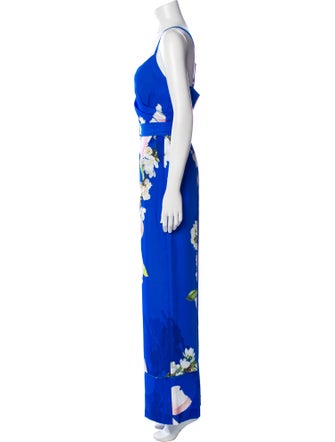Ted Baker Floral Print V-Neck Jumpsuit