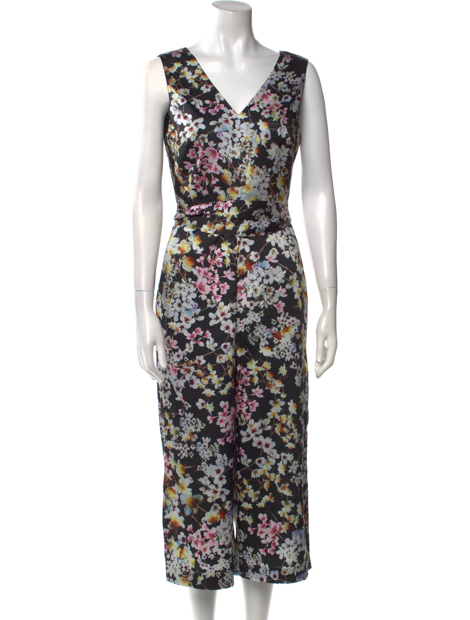 Ted Baker Floral Print V-Neck Jumpsuit