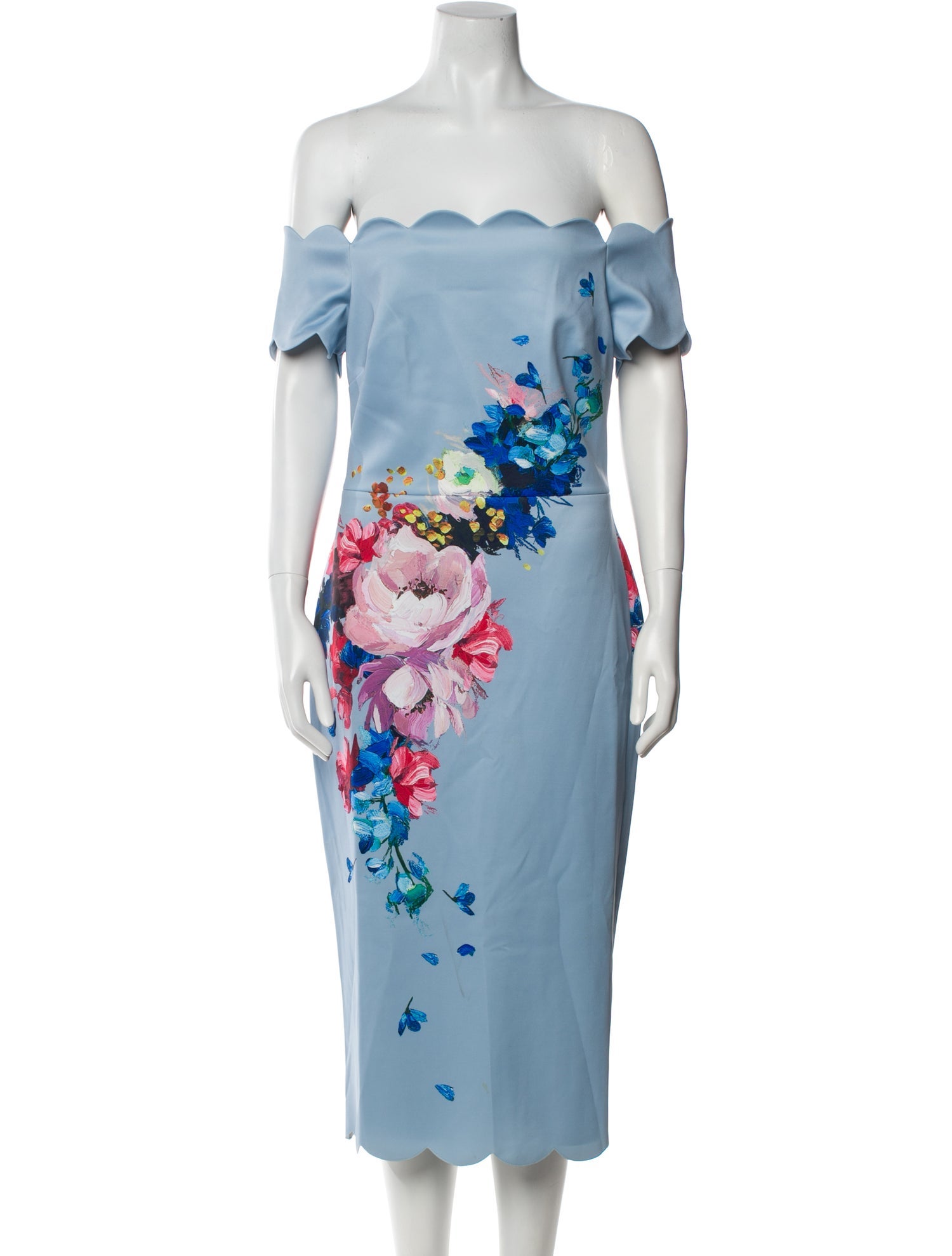 Ted Baker Floral Print Midi Length Dress