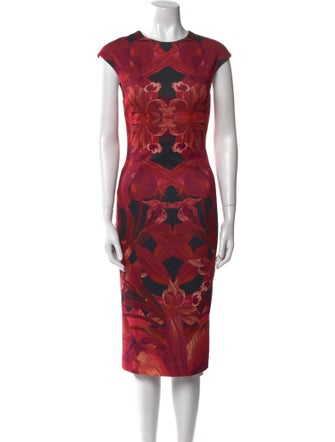 Ted Baker Floral Print Midi Length Dress