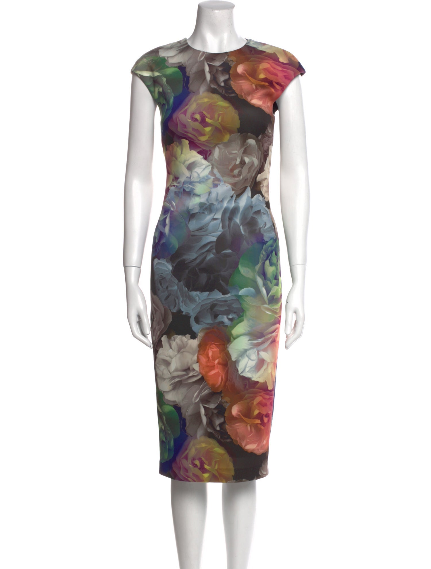 Ted Baker Floral Print Midi Length Dress
