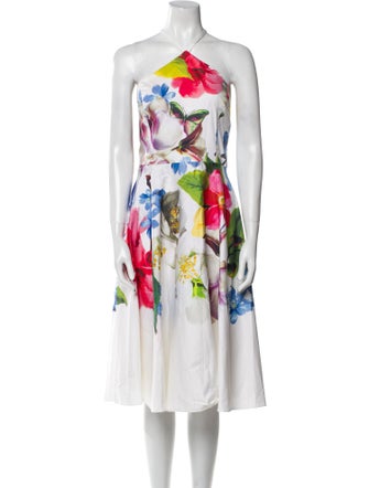 Ted Baker Floral Print Midi Length Dress
