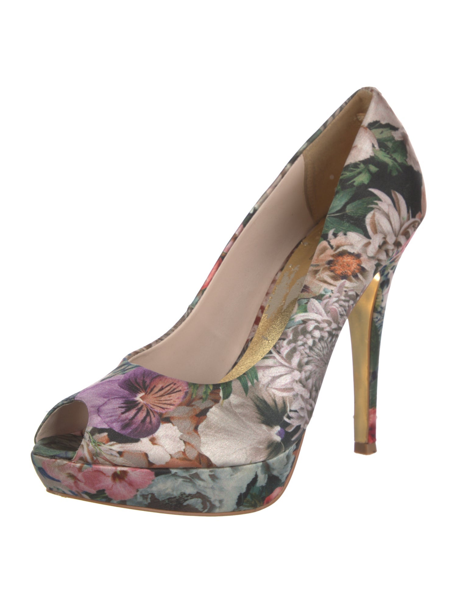 Ted Baker Satin Floral Print Pumps