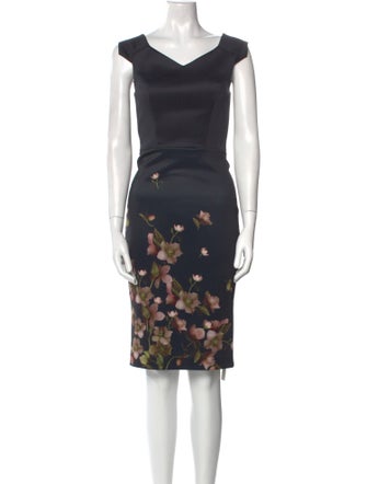 Ted Baker Floral Print Knee-Length Dress