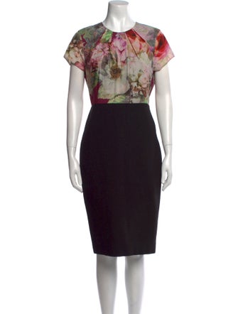 Ted Baker Floral Print Knee-Length Dress