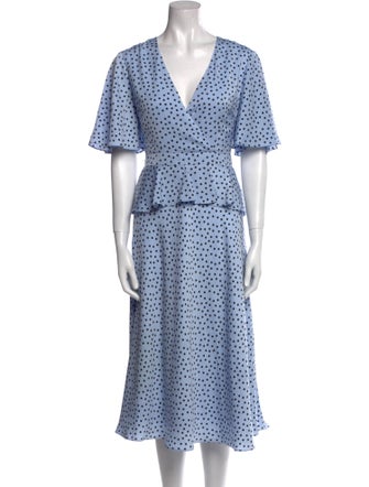 Ted Baker Polka Dot Print Midi Length Dress