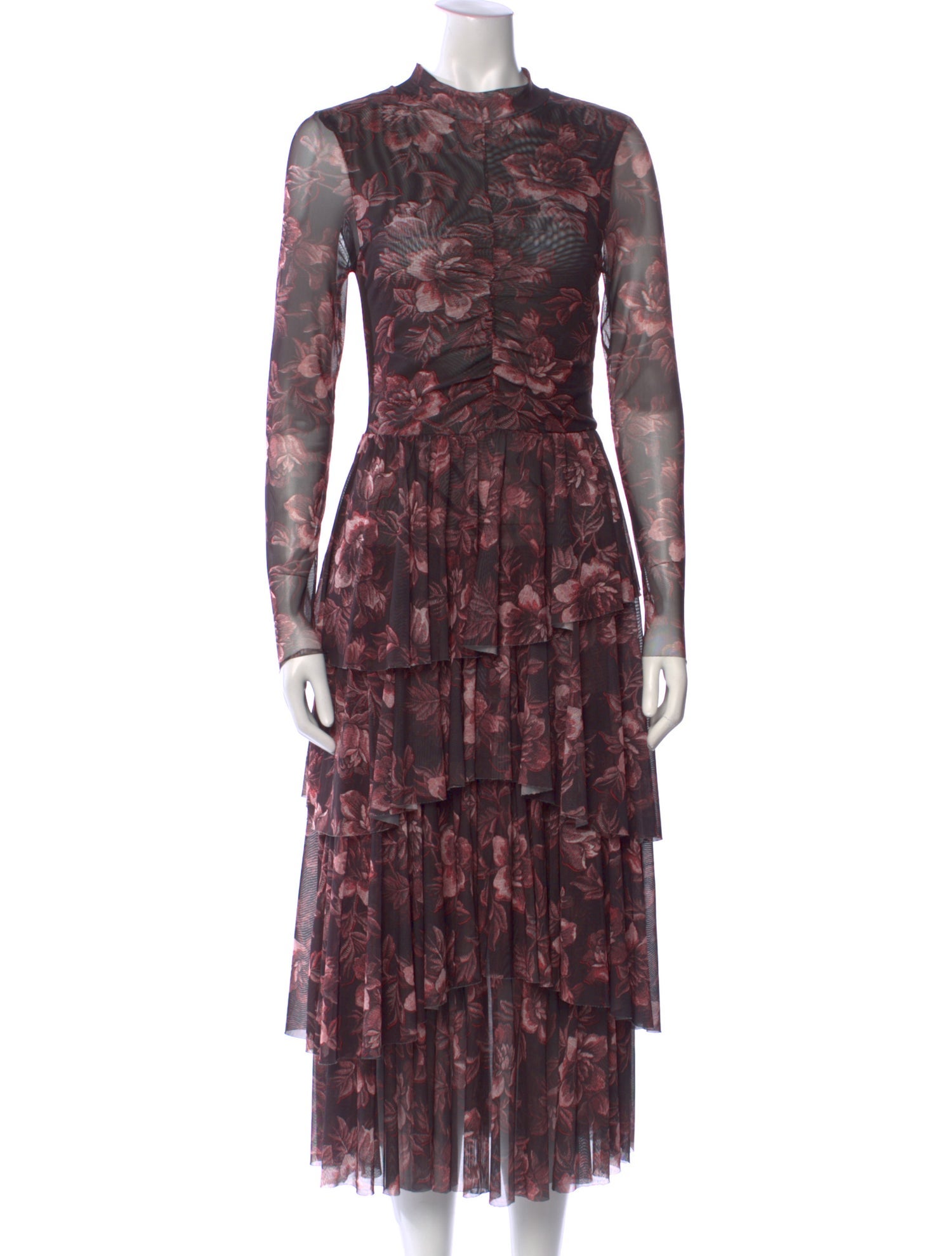 Ted Baker Floral Print Midi Length Dress